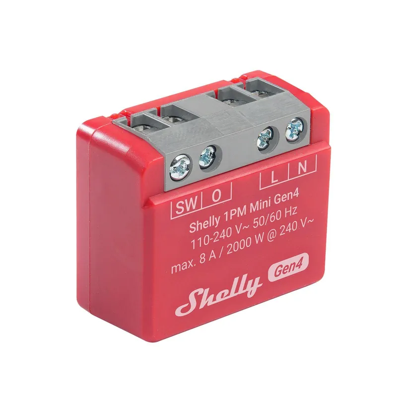 Shelly 1PM Mini Gen4 1-Kanal-Relais WLAN-gesteuerter Smart-Schalter mit potentialfreien Kontakten max. 16A, WLAN, Matter, Zigbee, BT, unterputz Knallerangebot